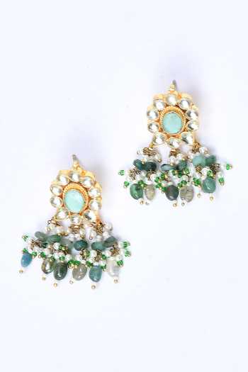 Shop Kohar By Kanika Semi Precious , Jade Paachi Kundan Necklace Set Online at Aza Fashions Shop_Kohar By Kanika_Semi Precious , Jade Paachi Kundan Necklace Set_Online_at_Aza_Fashions