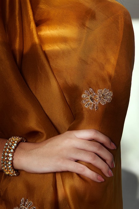 Shop Weaver Story Yellow Silk, Organza, Handloom Cotton Kurta Set With Zardozi Work Dupatta Online at Aza Fashions Shop_Weaver Story_Yellow Silk, Organza, Handloom Cotton Kurta Set With Zardozi Work Dupatta _Online_at_Aza_Fashions