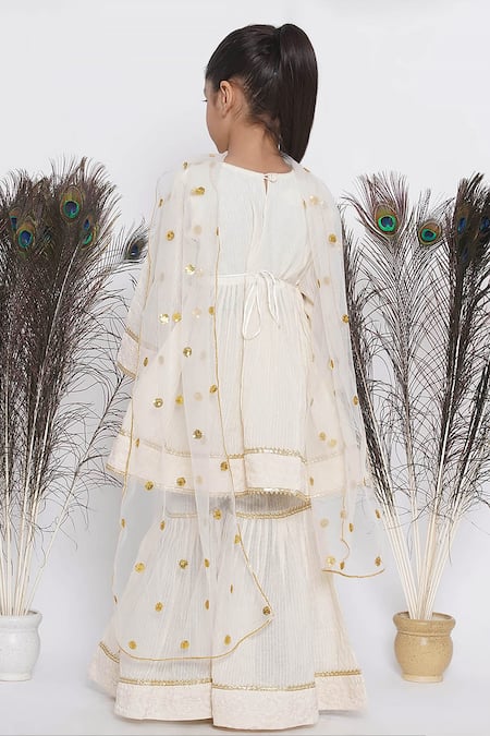 Little Bansi Floral Embroidered Kurta Sharara Set 