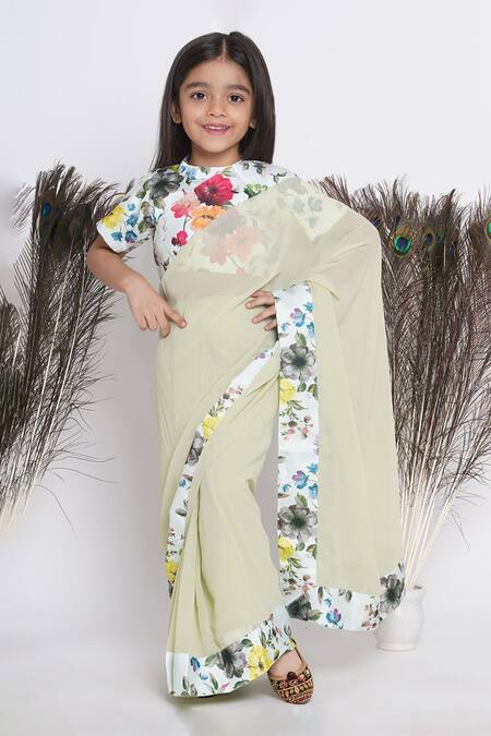 SILK Green Kids Party Wear Lehenga Saree, Size: 16 - 36 at Rs 2350/piece in  Mumbai