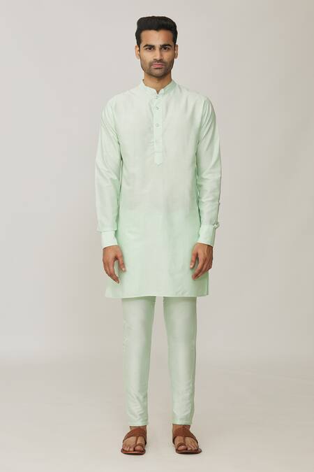 Spring Break_Cream Cotton, Silk Embroidery Garden Print Bundi And Kurta Set_Online_at_Aza_Fashions