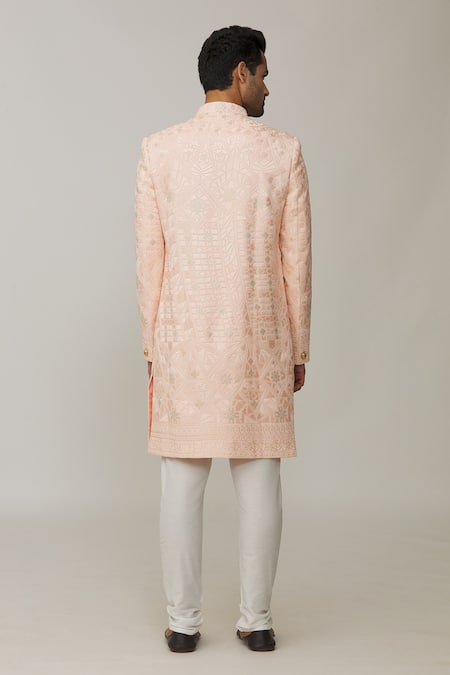 Spring Break Lucknowi Embroidered Full Sleeve Sherwani Set 