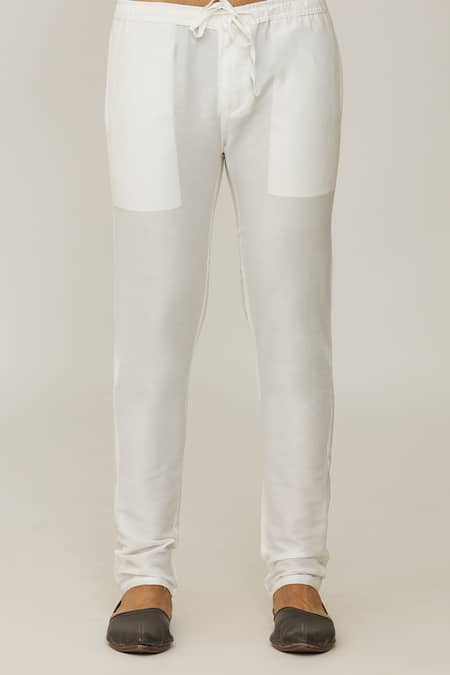 Shop_Spring Break_White Polyester, Cotton Embroidery Geometric Thread Bundi Set _Online_at_Aza_Fashions