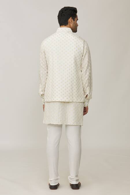 Spring Break Geometric Thread Embroidered Bundi Set 