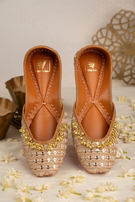 House of Vian Hiva Mirror Embellished Juttis 