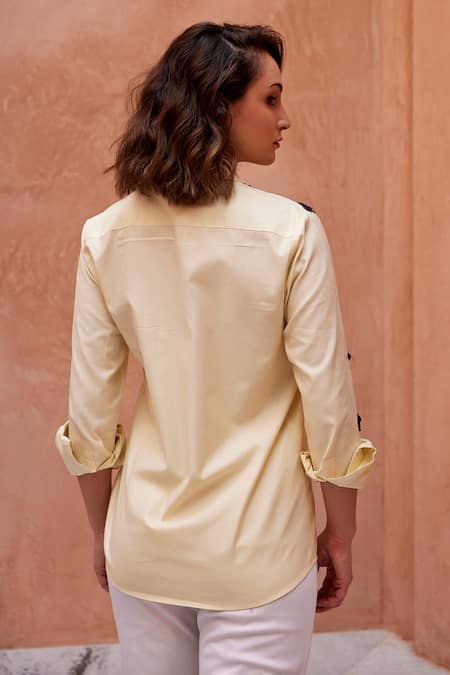 Palak Khandelwal Sequin Abstract Embroidered Shirt 