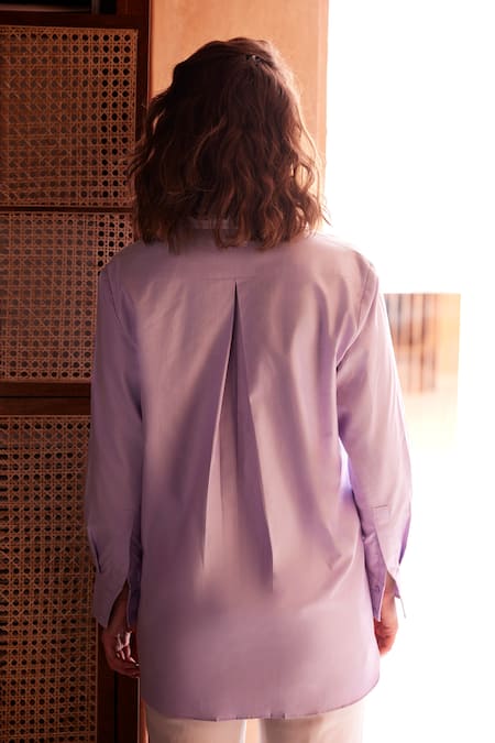 Palak Khandelwal Lilac Floral Embroidered Shirt 