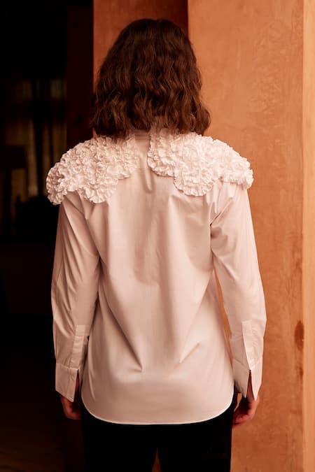 Palak Khandelwal Cotton Frill Shoulder Shirt 