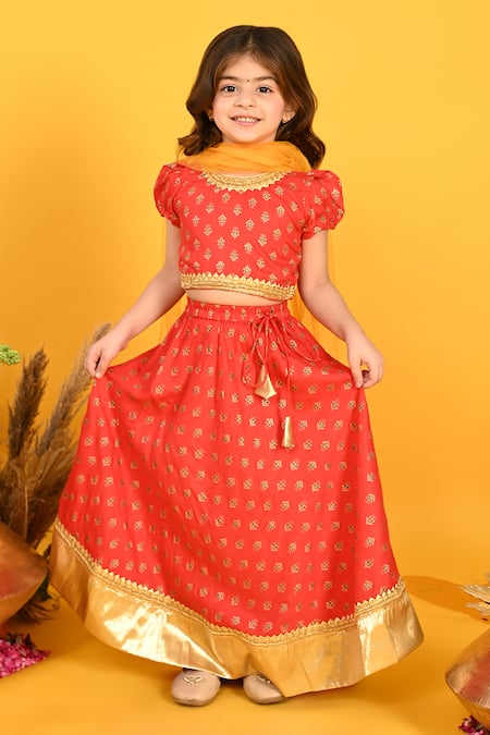 Buy Red & White Ethnic Wear Sets for Girls by SAKA DESIGNS Online | Ajio.com