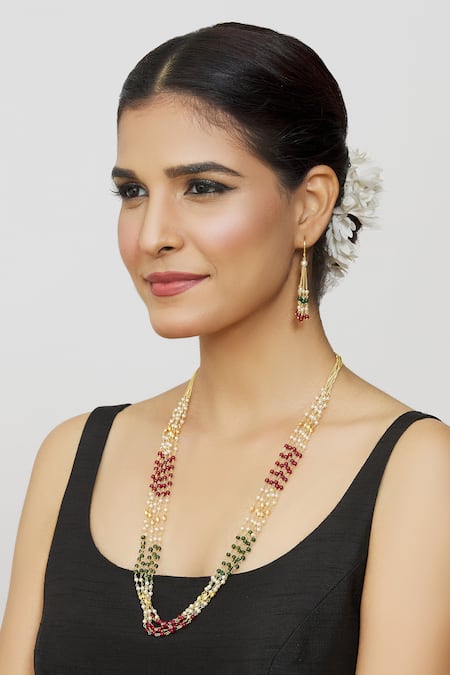 Kord Store Traditional Gold plated Kundan and Beads Necklace Set For G