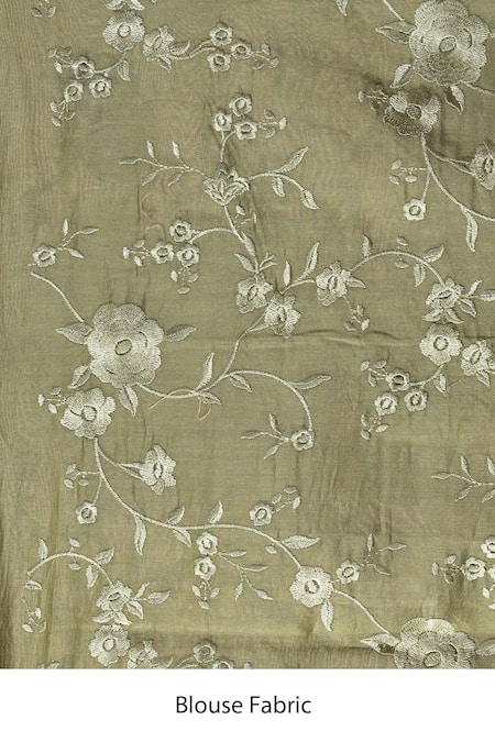 Buy_Taba Kashi By Artika Shah_Green Kora Scallop Border Saree With Running Blouse 