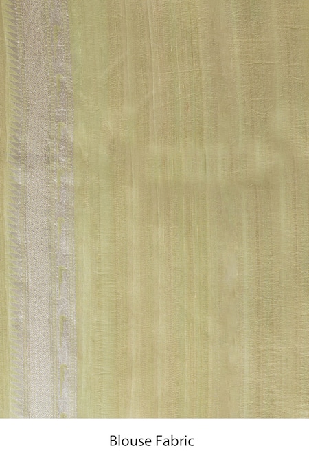 Taba Kashi By Artika Shah_Green Tussar Zari Resham Woven Saree With Running Blouse_at_Aza_Fashions