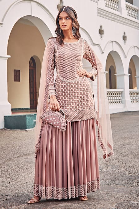 Amitabh Malhotra Luneville Embroidered Tunic Sharara Set 