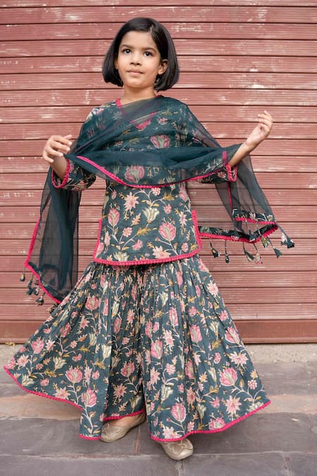 Gulabo Jaipur Khubani Block Print Kurta Gharara Set 