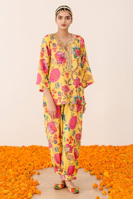 Gulabo Jaipur Rain Floral Print Top & Pant Set 