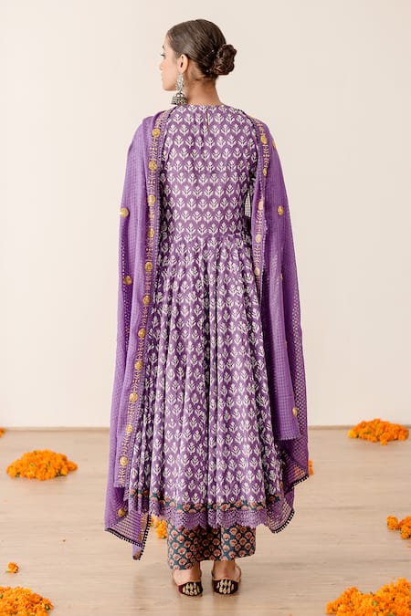 Gulabo Jaipur Roshan Block Print Anarkali Pant Set 