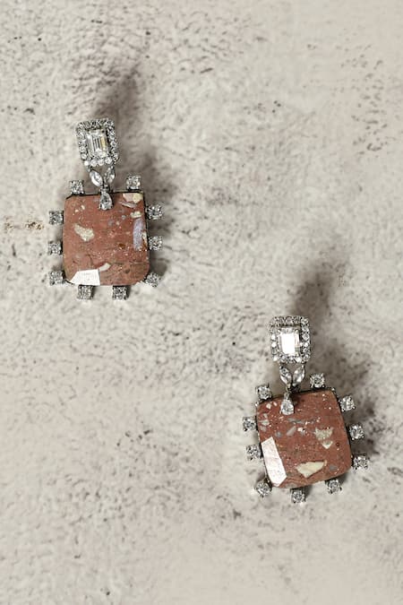 Our Purple Studio Stone Embellished Earrings 