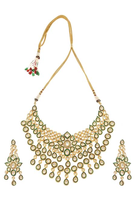 Minaki Floral Kundan Layered Necklace Set 