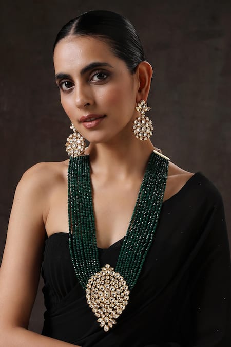MINAKI Kundan Embellished Long Necklace Set 