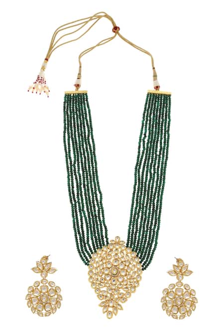 Minaki Kundan Embellished Long Necklace Set 
