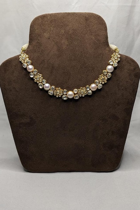 Vinanti Manji Designer Jewellery Embellished Pearl Choker 