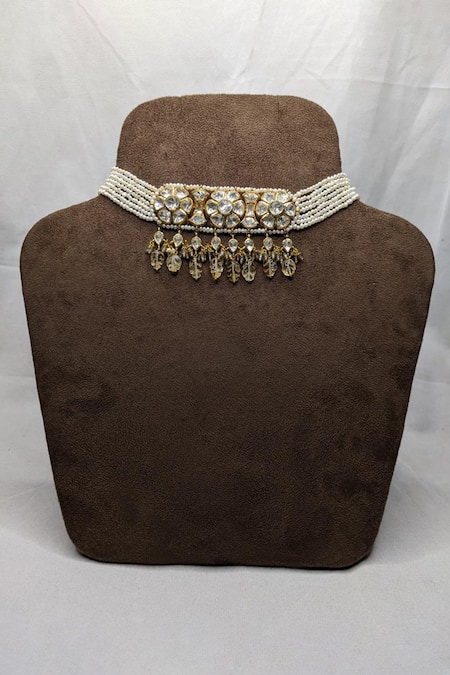 Vinanti Manji Designer Jewellery Layered Pearl Choker 