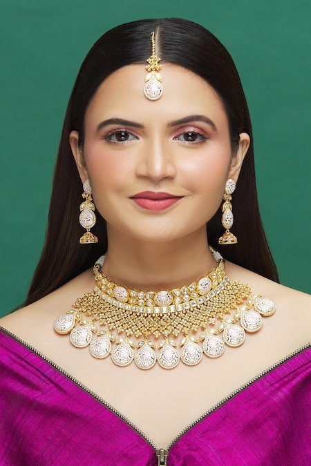 Moh-Maya by Disha Khatri Meenakari Work Choker Set 