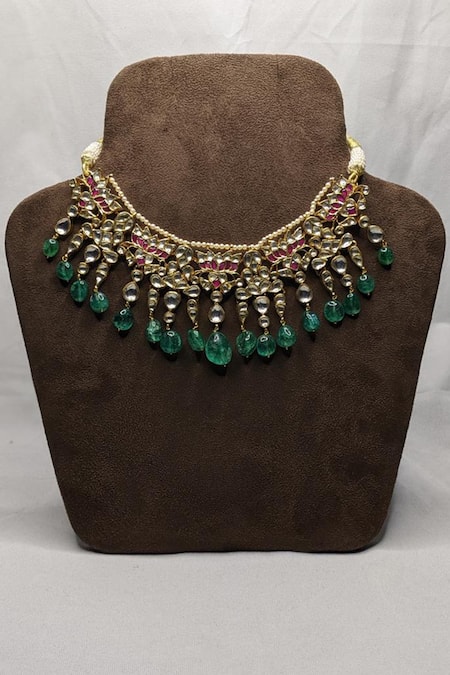 Vinanti Manji Designer Jewellery Kundan Lotus Necklace 