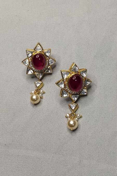 Vinanti Manji Designer Jewellery Stone Studded Earrings 