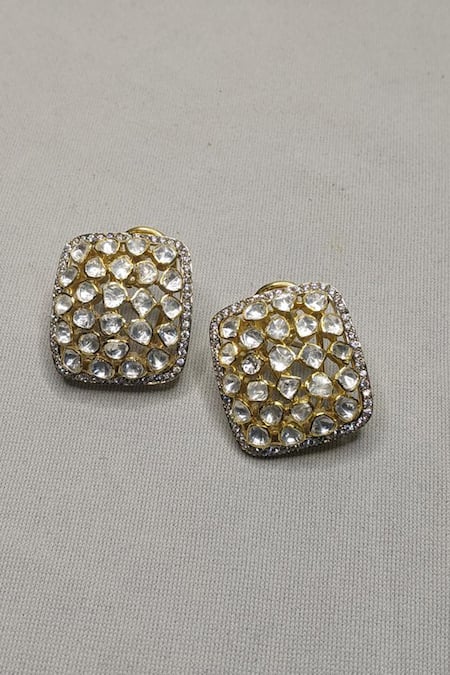 Vinanti Manji Designer Jewellery Geometric Ear Studs 