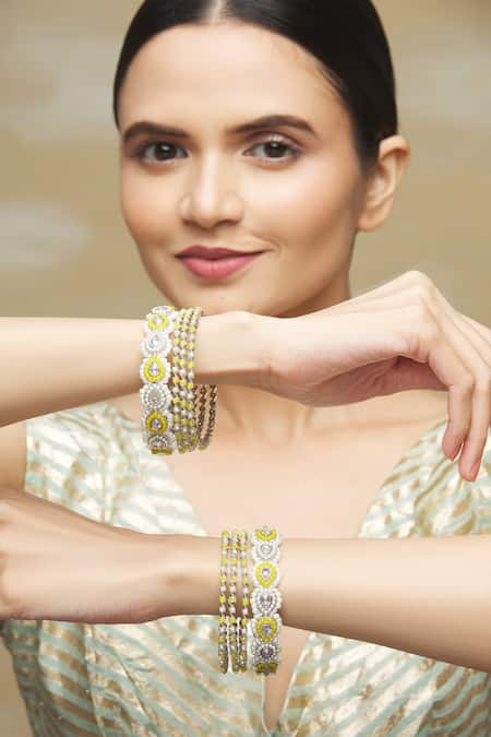 Moh-Maya by Disha Khatri Studded Bangles - Set of 8 