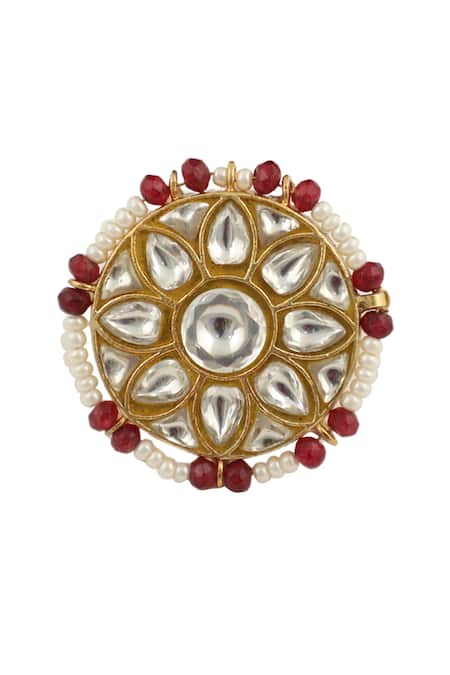 Riana Jewellery Jadau Stone Floral Ring 
