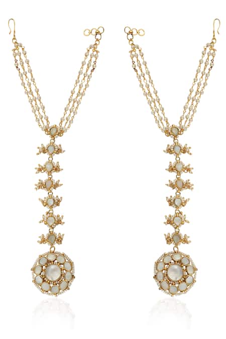 Riana Jewellery Floral Embellished Hathphools - Set of 2