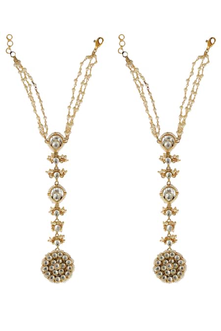 Riana Jewellery Embellished Hathphools - Set of 2 