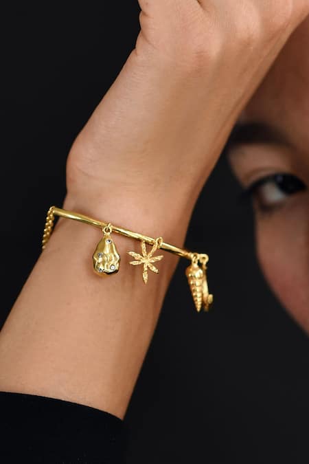 22K Gold Initial 'A' Orange Floral Enamel Star Charm Bracelet Handmade by  Agaro For Sale at 1stDibs | initial charm bracelet, floral italyan charm