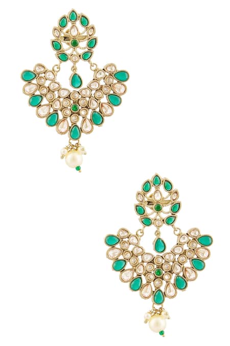 Moh-Maya By Disha Khatri Studded Layered Necklace Set 
