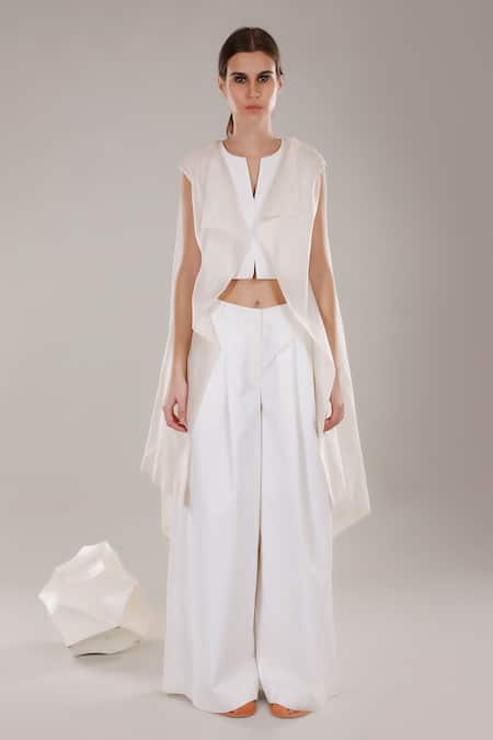 Buy Dhi White Chanderi Silk Embroidery Collared Placement Hand Overlay Jacket Online at Aza Fashions Buy_Dhi_White Chanderi Silk Embroidery Collared Placement Hand Overlay Jacket _Online_at_Aza_Fashions