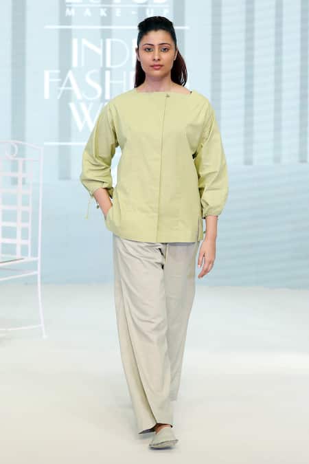 Dhi Grey Cotton Overlap Salwar Pant 