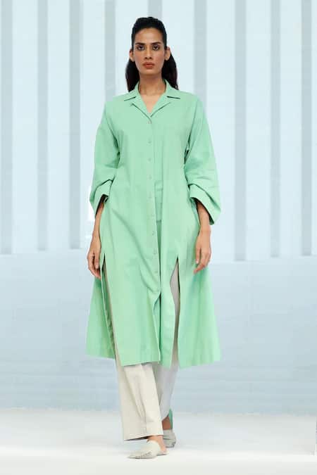 Dhi Grey Soft Cotton Pleated Pant 
