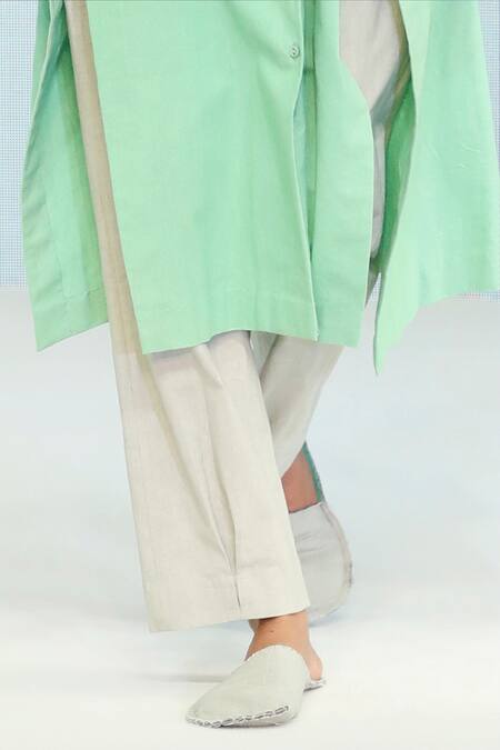 Dhi Grey Cotton Pleated Pant Online at Aza Fashions Dhi_Grey Cotton Pleated Pant _Online_at_Aza_Fashions