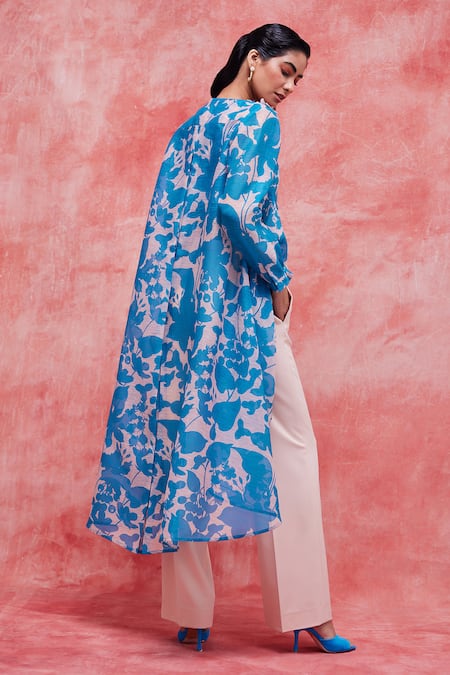 Pankaj & Nidhi Cleo Floral Print High Low Tunic 