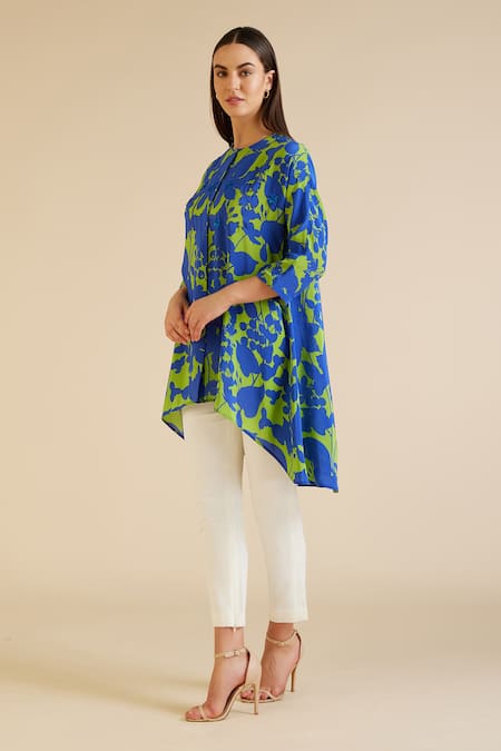 Pankaj & Nidhi Cleo Flower Print & Embellished Tunic 