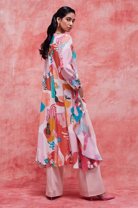 Pankaj & Nidhi Faith Abstract Print High Low Tunic 