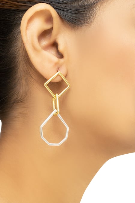 Varnika Arora Gold Plated Geometric Danglers 