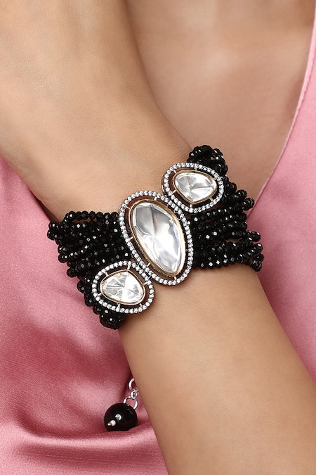 HRISHA Silver Plated Crystals Italian Embellished Bracelet 