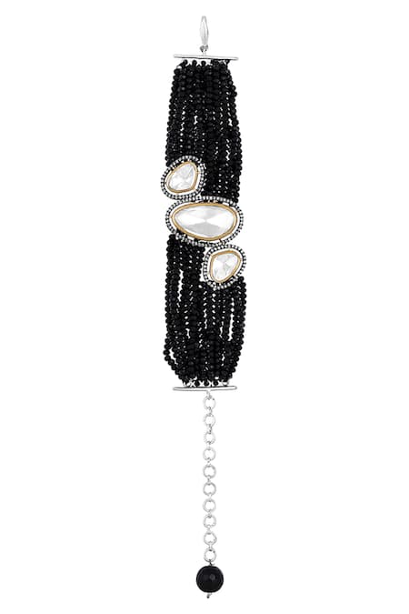 Shop HRISHA Silver Plated Crystals Italian Embellished Bracelet at Aza Fashions Shop_HRISHA_Silver Plated Crystals Italian Embellished Bracelet _at_Aza_Fashions