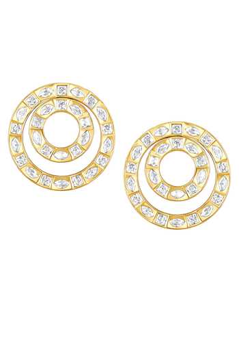 Shop_HRISHA_Gold Plated Imitation Diamonds Kundan Polki Studded Pendant Necklace Set _Online_at_Aza_Fashions