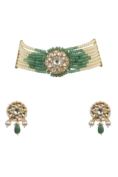 Riana Jewellery Multi Layered Beaded Choker Set 