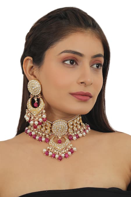 Riana Jewellery Jadtar Stone Encrusted Choker Set 