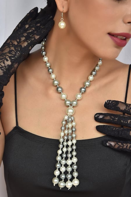 Long Single Line Two Style Freshwater Pearl String Necklace – Mangatrai  Gems & Jewels Pvt Ltd